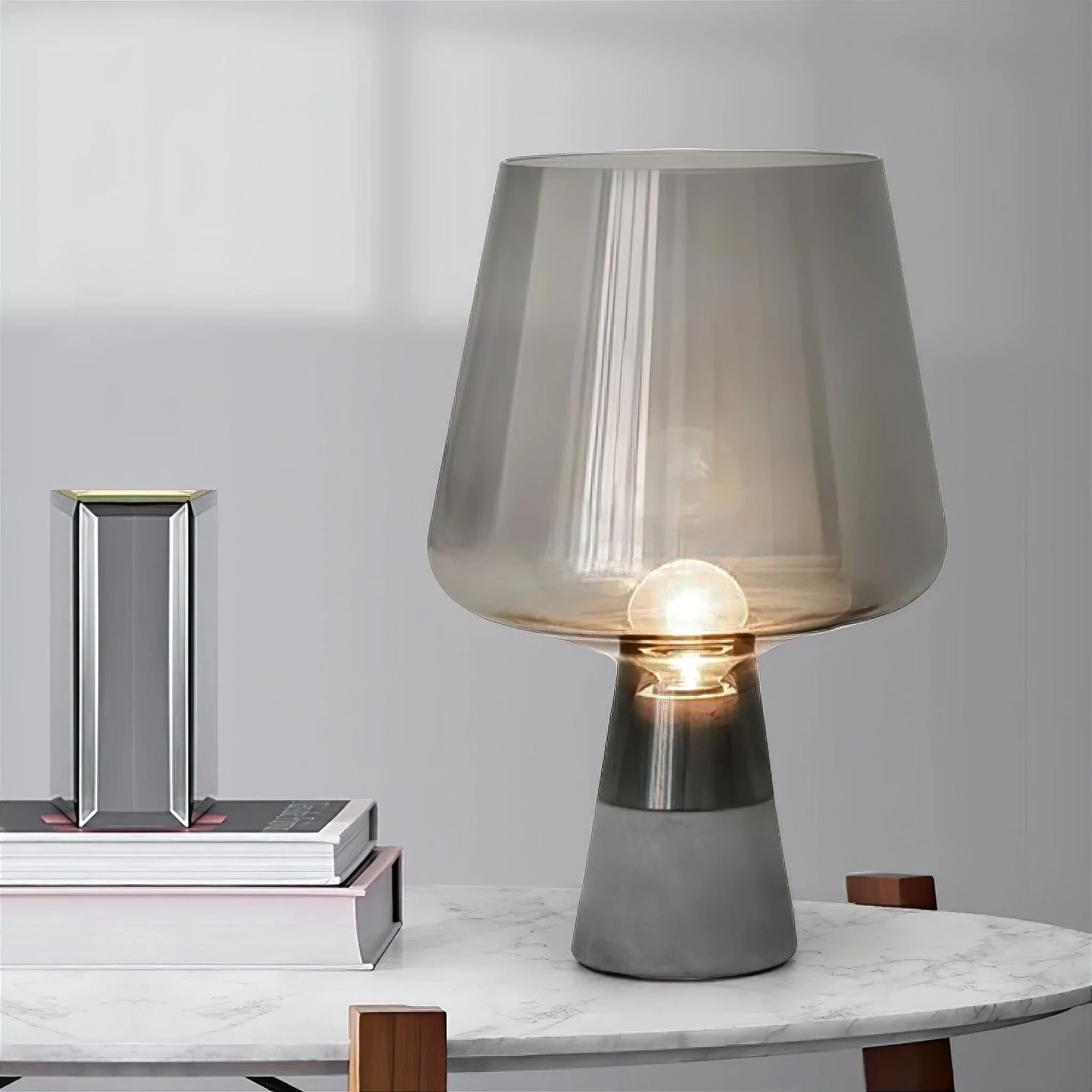 Aarhus Bordlampe — Skandinavisk Sten & Glas Belysning - Billede 2
