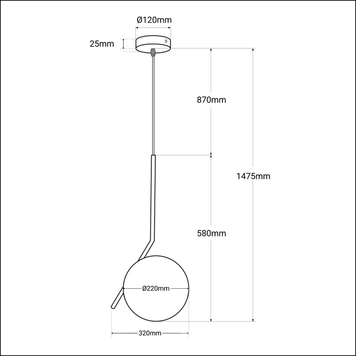 Visby Glas Kugle Pendellampe Ø22 cm - Billede 8