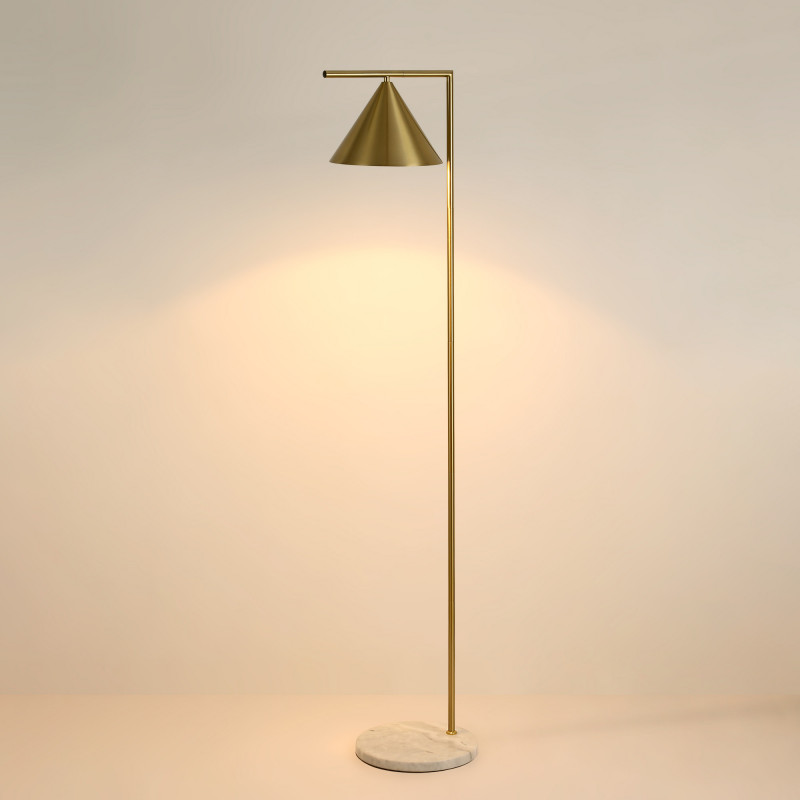 Ålesund Gulvlampe – Marmorbase med Guldfinish - Billede 5