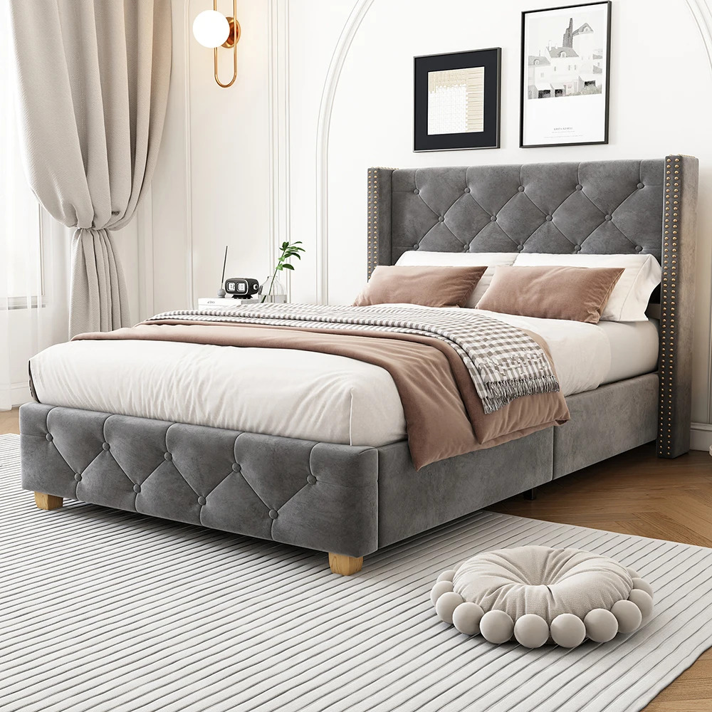Odense Enkelseng 90x200 cm – Velvet med Robust Rammem