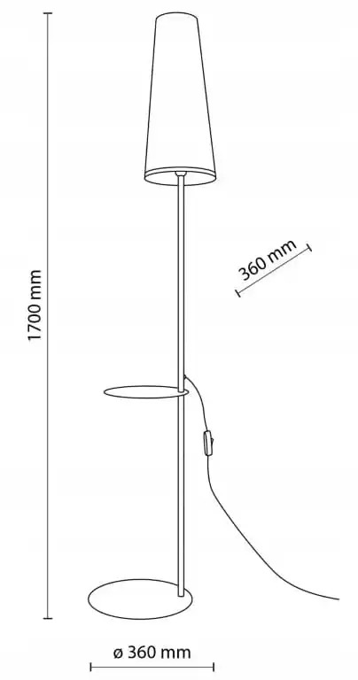 Bodø Gulvlampe 170×36 cm – Sort Slank Moderne med Skærm - Billede 6