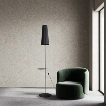 Bodø Gulvlampe 170×36 cm – Sort Slank Moderne med Skærm